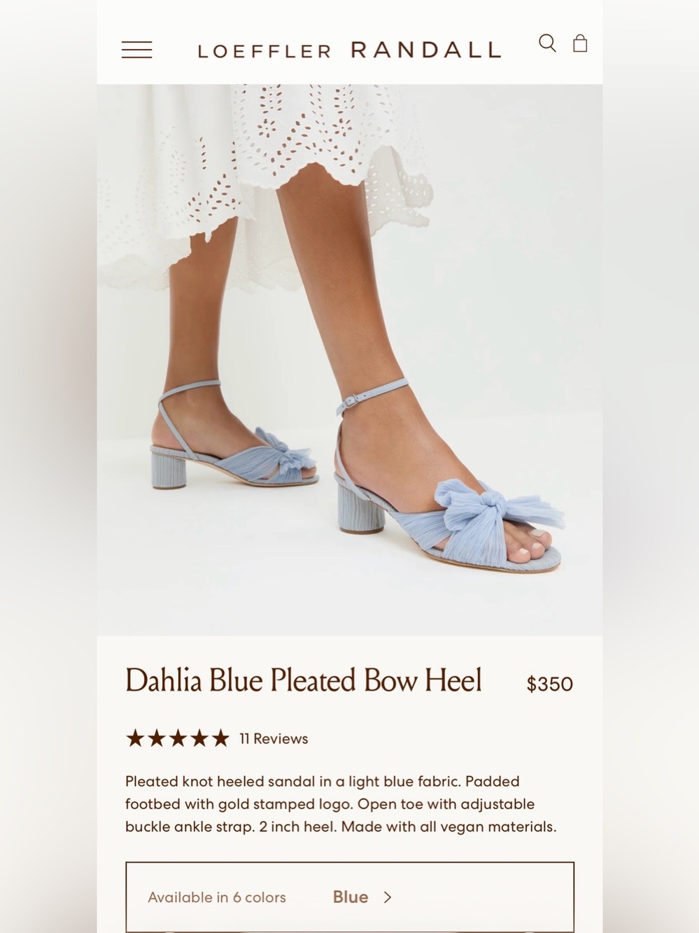 Loeffler Randall Dahlia Blue Pleated Bow Sandal